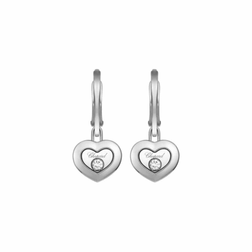 Happy Diamonds boucles d’oreilles pendantes en or blanc