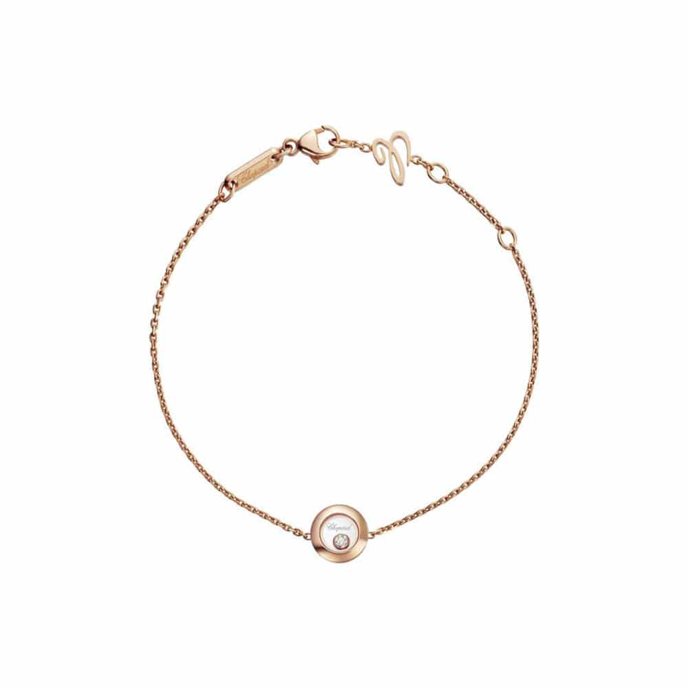 Happy Diamonds bracelet en or rose avec motif rond