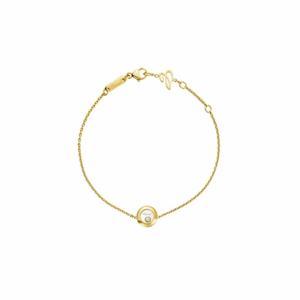 Happy Diamonds bracelet en or jaune avec pendentif rond