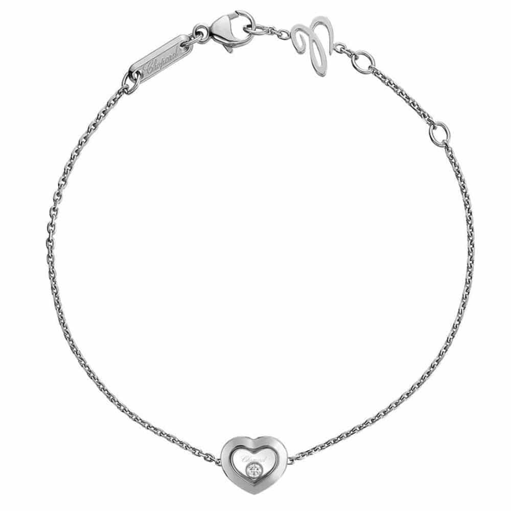 Happy diamonds bracelet en or blanc avec motif coeur