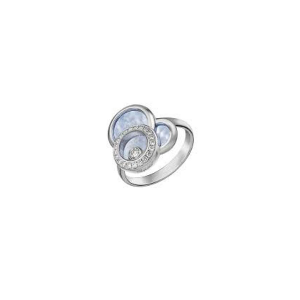Happy Diamonds bague en or blanc avec diamants et nacre