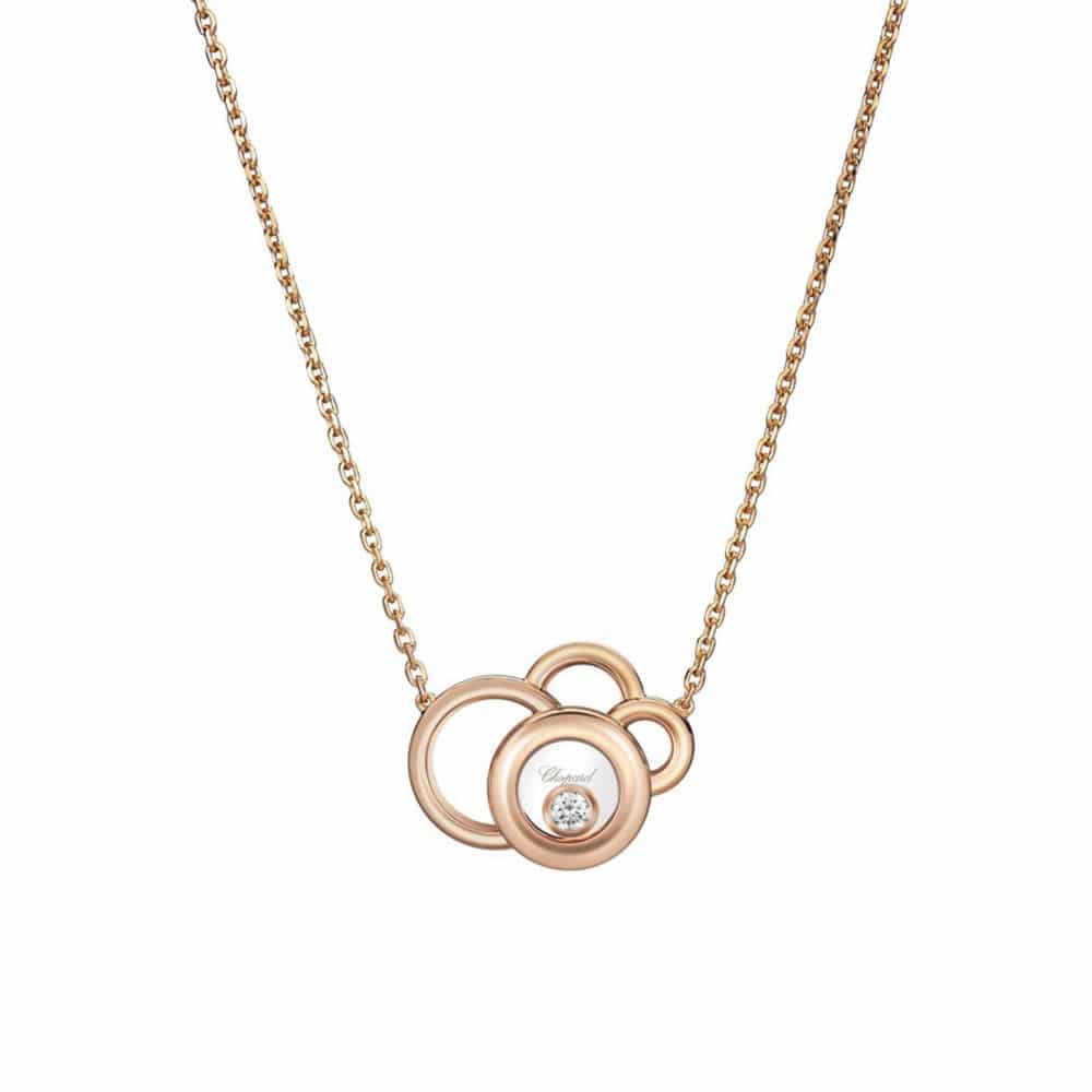 Happy Diamonds necklace in pink gold