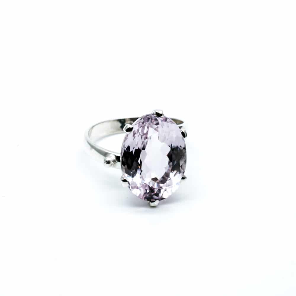 Vintage bague en argent 925 sertie d’une Kunzite