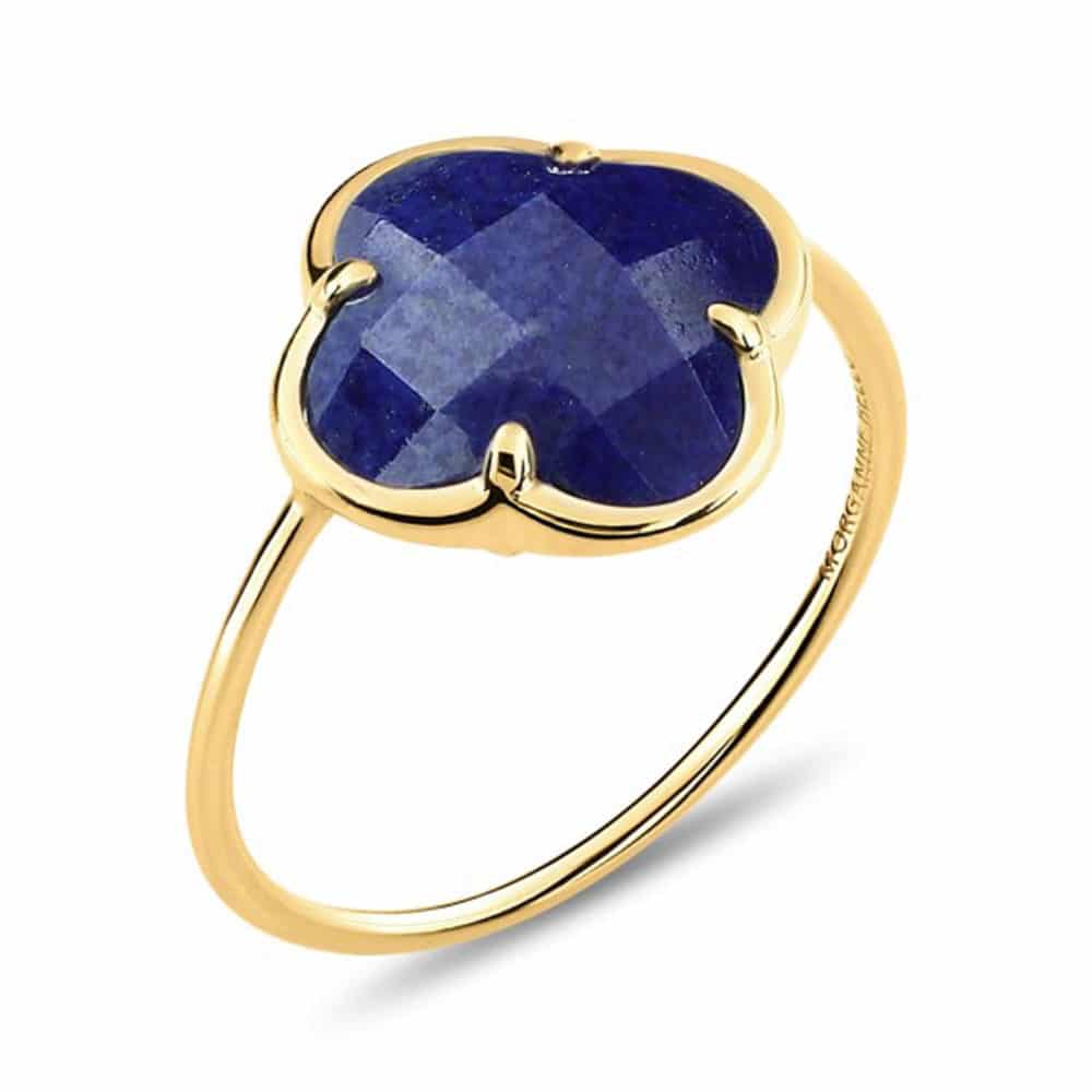 Victoria bague en or jaune 750 sertie d’un lapis-lazuli