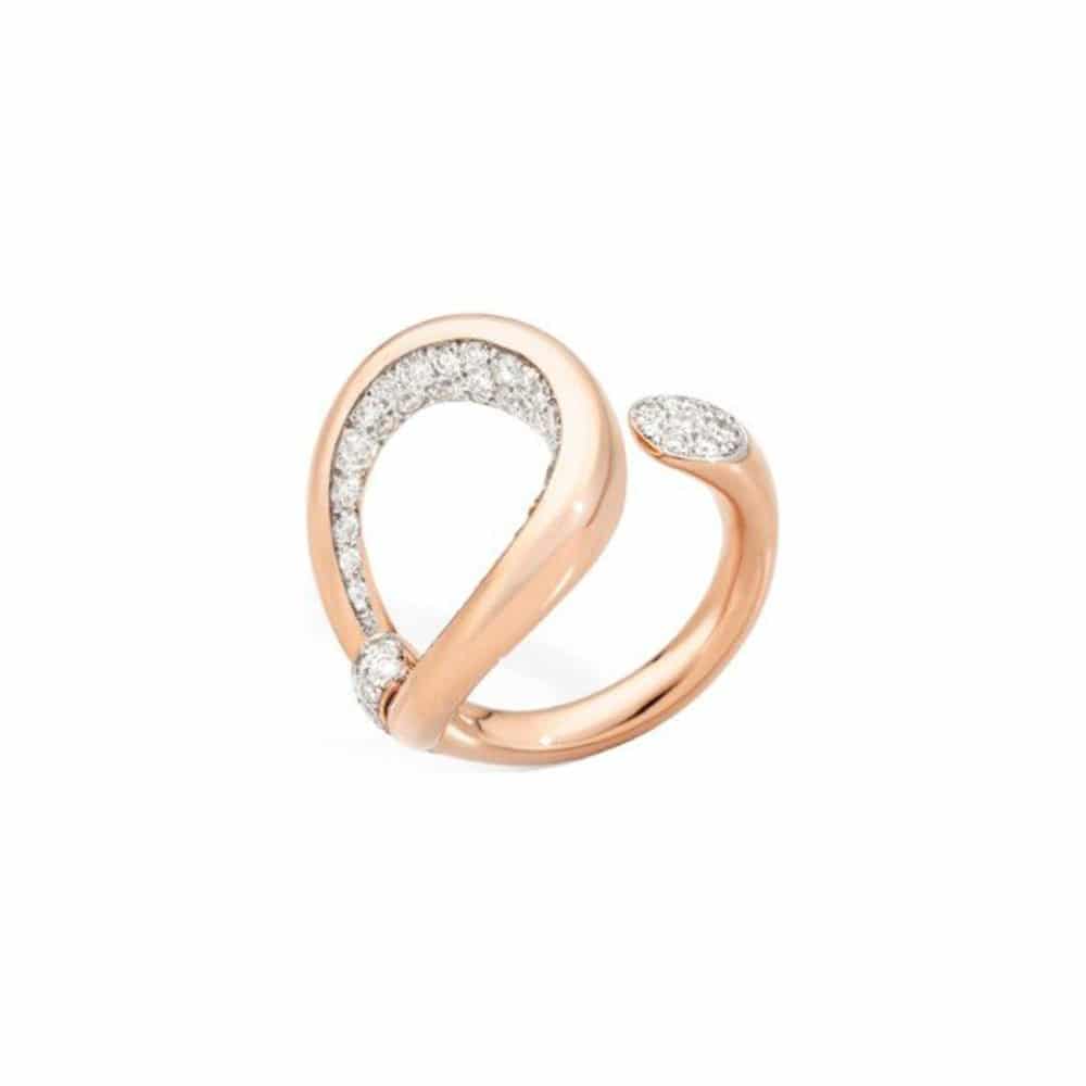 Fantina bague en or rose sertie de 61 diamants