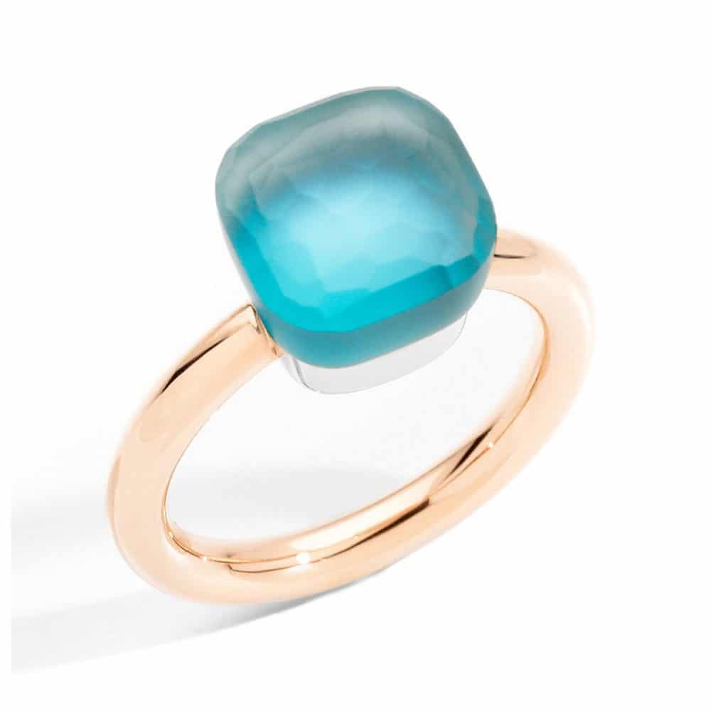 Nudo classic gelé en or rose sertie d’une topaze sky blue