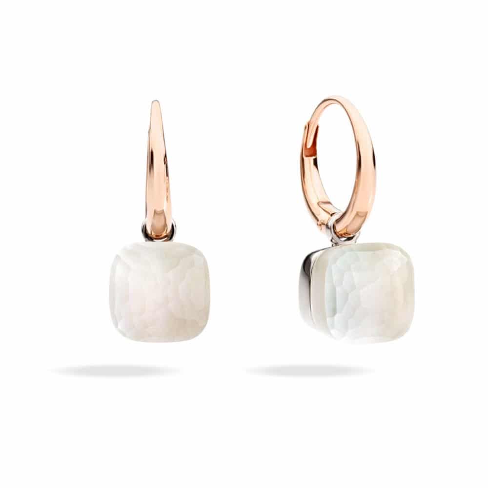 Nudo classic gelé boucles d’oreilles serties d’une topaze blanche