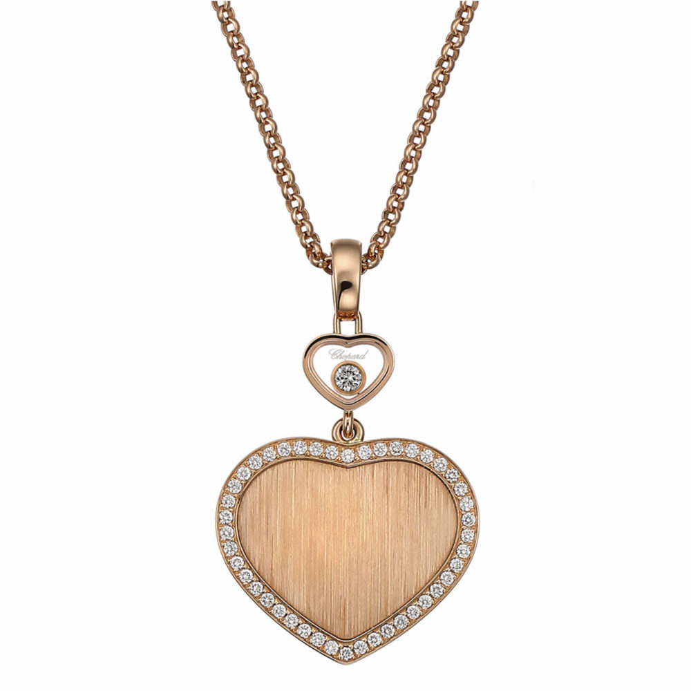 Happy hearts Edition limitée James Bond 007 collier en or rose, pendentif cœur sertie de 44 diamants