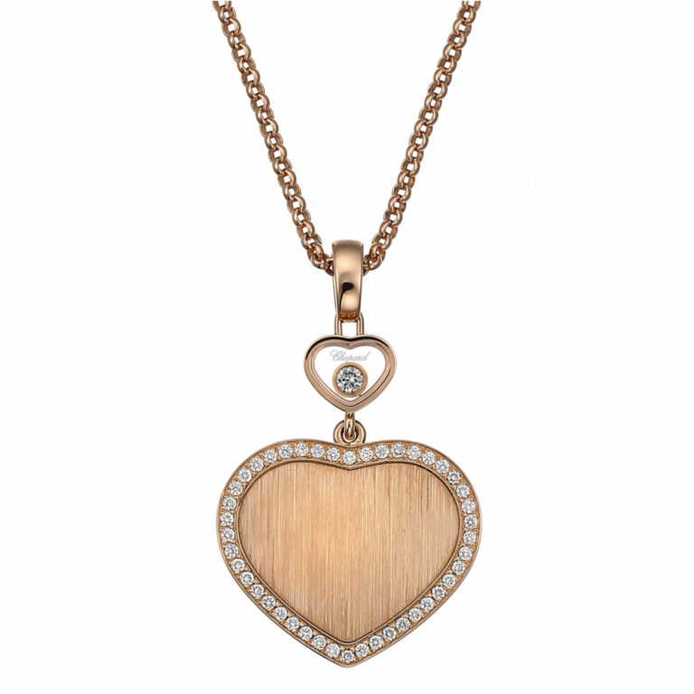 Chopard - Happy hearts Edition limitée James Bond 007 collier en or rose, pendentif cœur sertie de 44 diamants