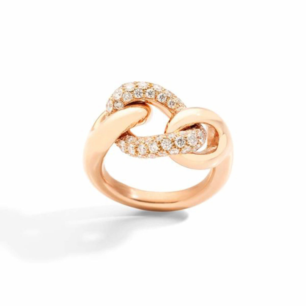 Catene ring in rose gold 750 set with 56 diamonds