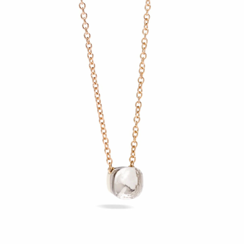 Nudo Classic Necklace in rose gold set with a white topaz