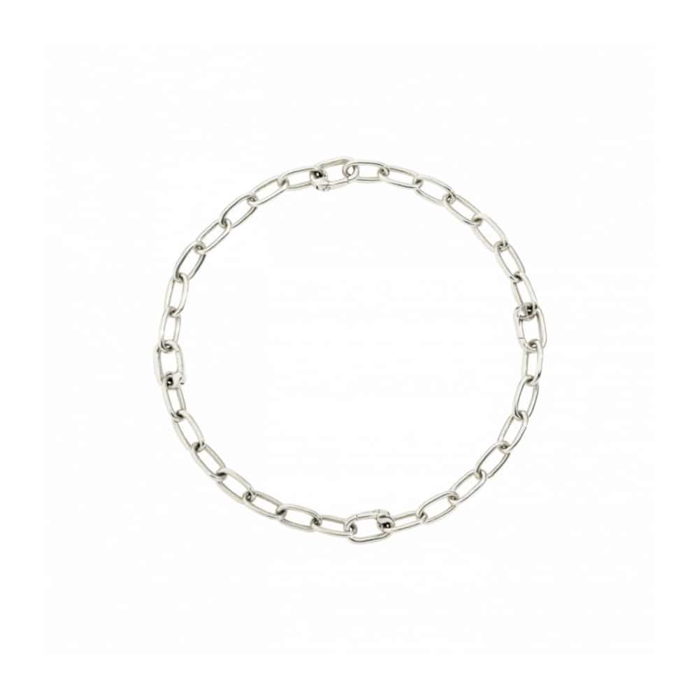 Essentials bracelet en argent 925 maille forçat composé de trois maillons ouvrables sur le devant