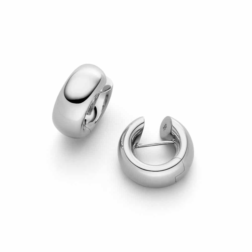 Cercle 18 créoles en or blanc, 18mm