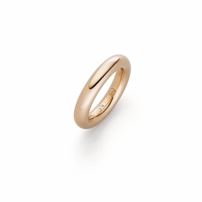 IsabelleFa - Rotonde bague en or rose 750 sertie d’un diamant