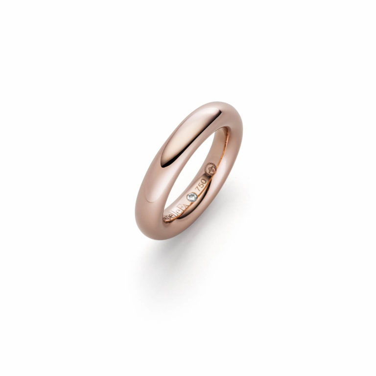 IsabelleFa - Rotonde bague en or rouge royal 750 sertie d’un diamant