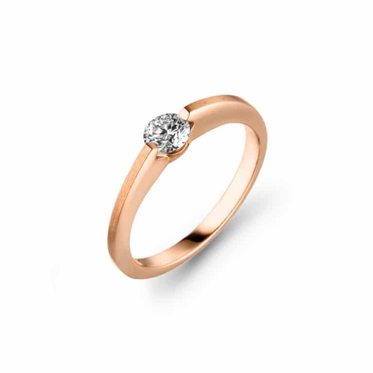Schaffrath - Liberté Engage solitaire en or rose 750 serti d’un diamant libre