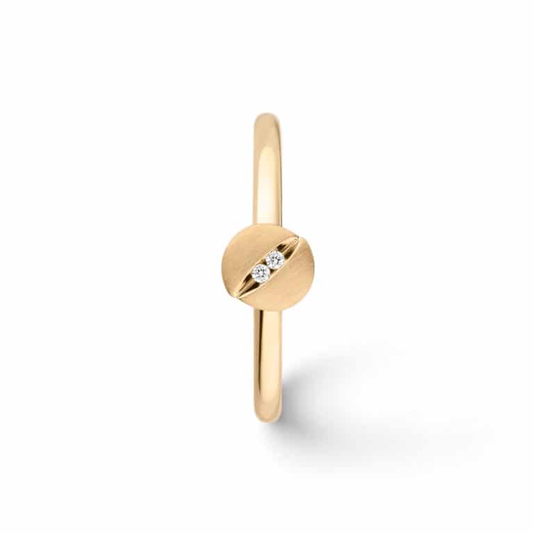 Schaffrath - Schaffrath bague en or jaune 750 satiné et poli serti de deux diamants
