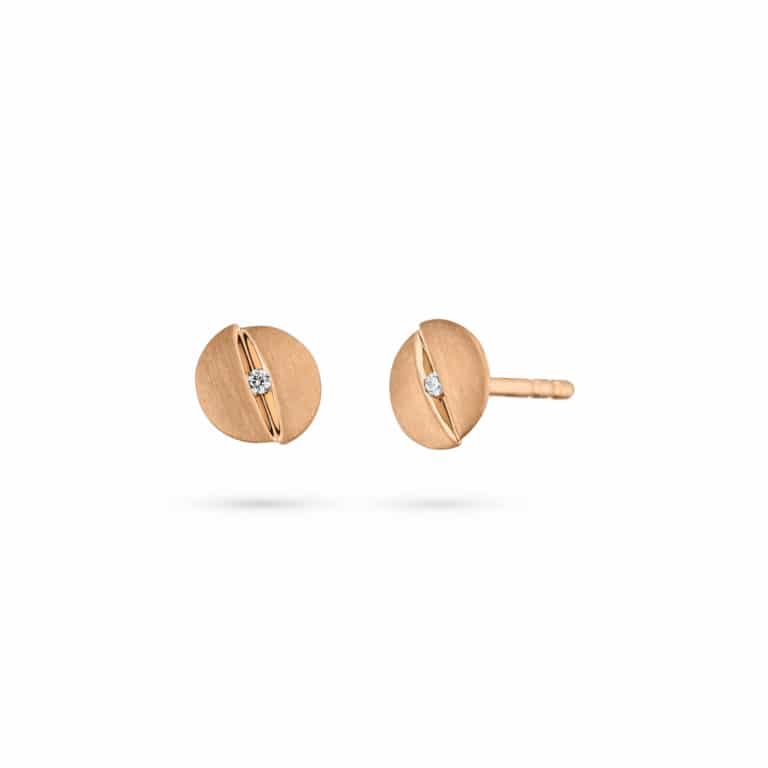 Schaffrath - Urban clous d’oreilles en or rose satiné et poli sertie de deux diamants