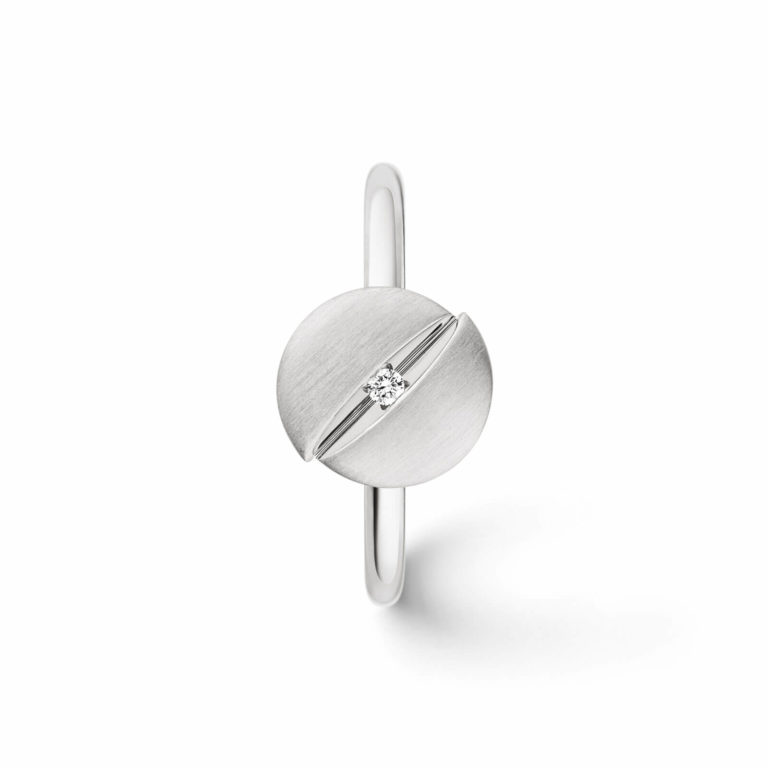 Schaffrath - Urban bague en or blanc satiné et poli avec un diamant