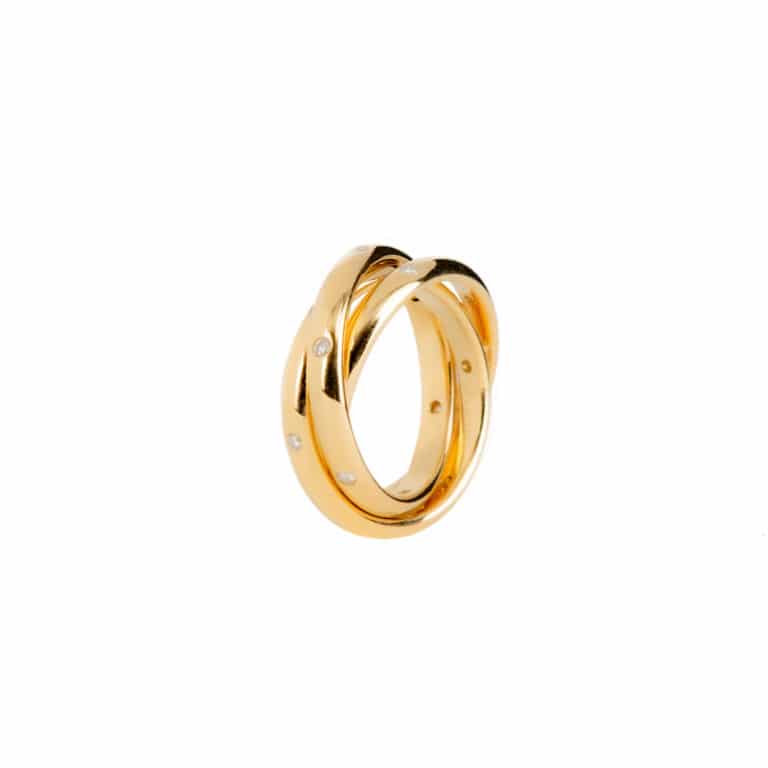 Cartier - Trinity ring 3 rings set with 6 diamonds for each ring