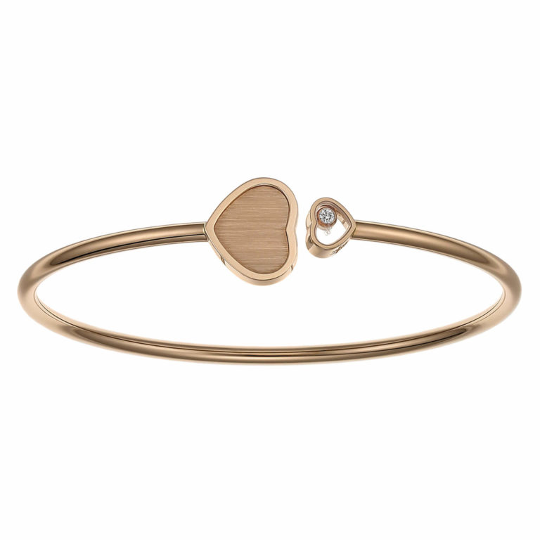 Chopard - Happy Hearts James Bond 007 edition bracelet in pink and a heart with a moving diamond and a heart in rose gold