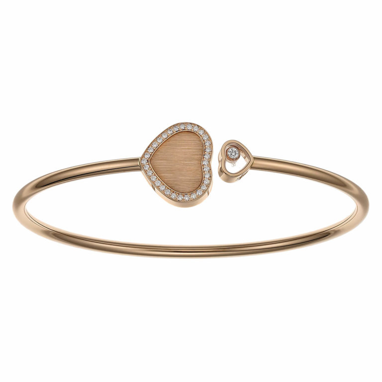 Chopard - Happy Hearts édition James Bond 007 bracelet en or rose et un cœur serti d’un diamant mobile et en coeur sertie de 32 diamants