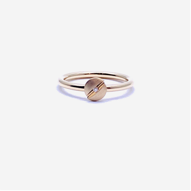 Schaffrath - Urban bague en or rose 750 satiné et poli serti d’un diamant