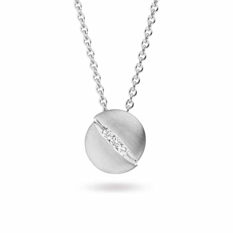 Schaffrath - Urban collier en or blanc 750 et palladium satiné et poli, sertie de 3 diamants