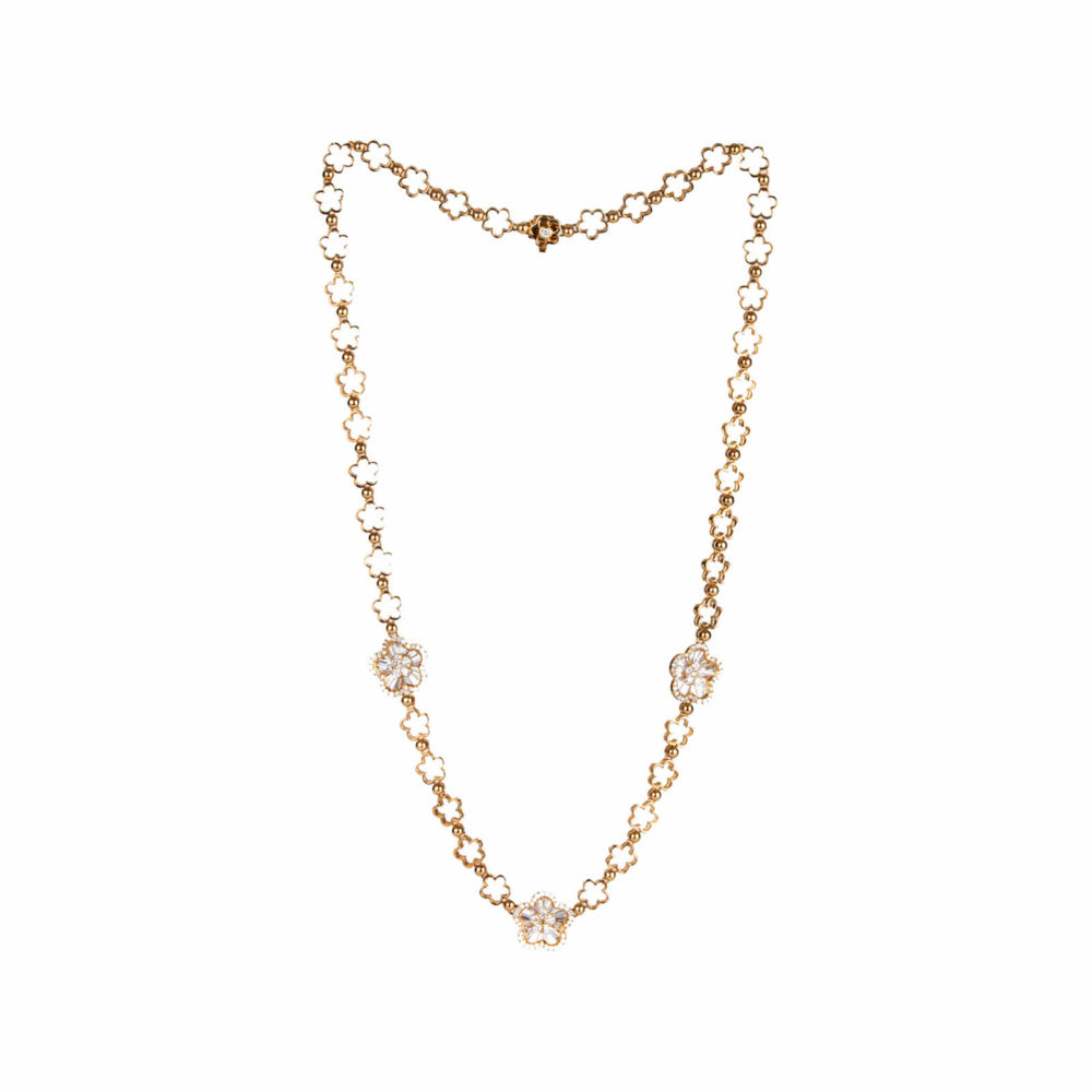 Schreiner « La Fleur » collier en or rose