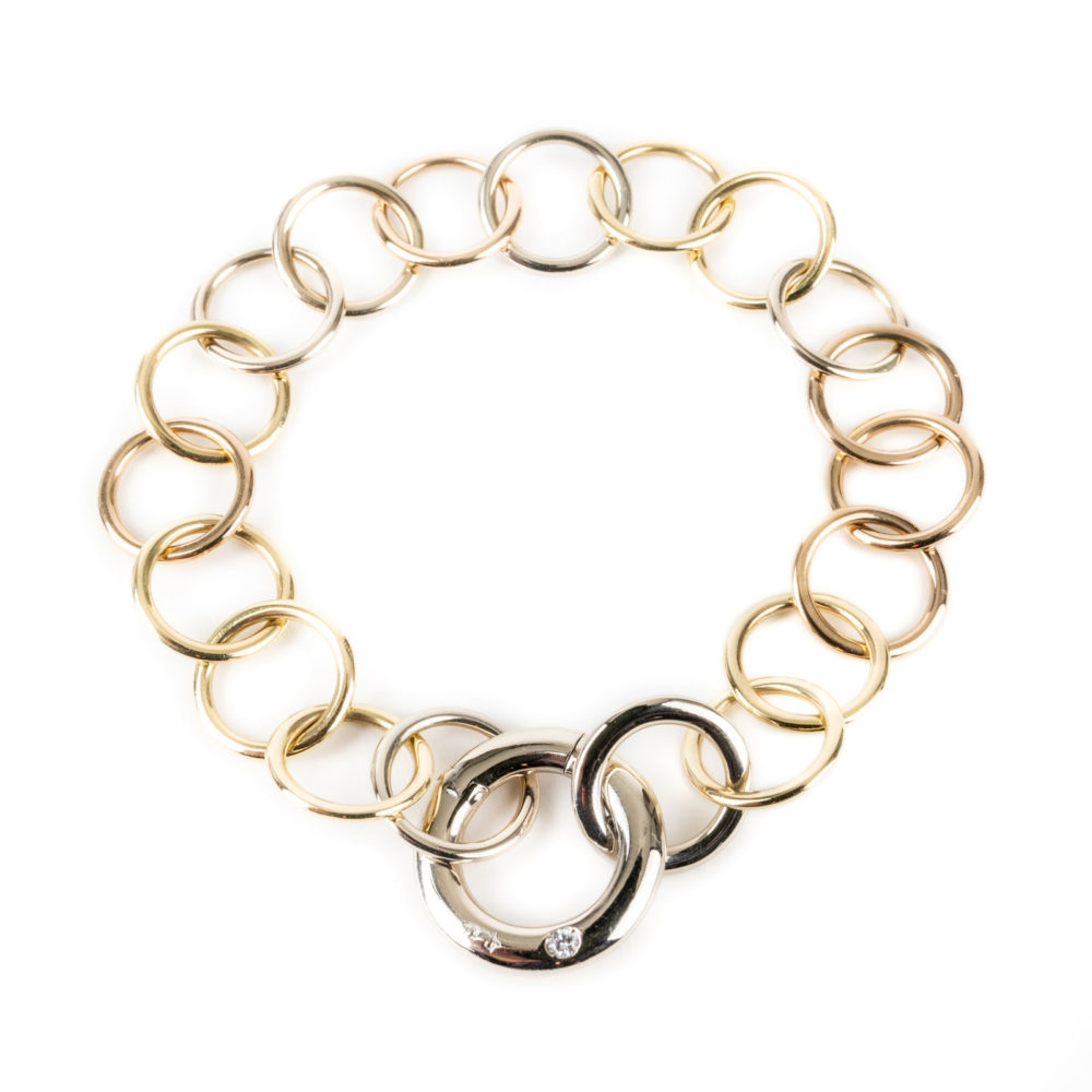 Lucciole bracelet tricolore avec un diamant