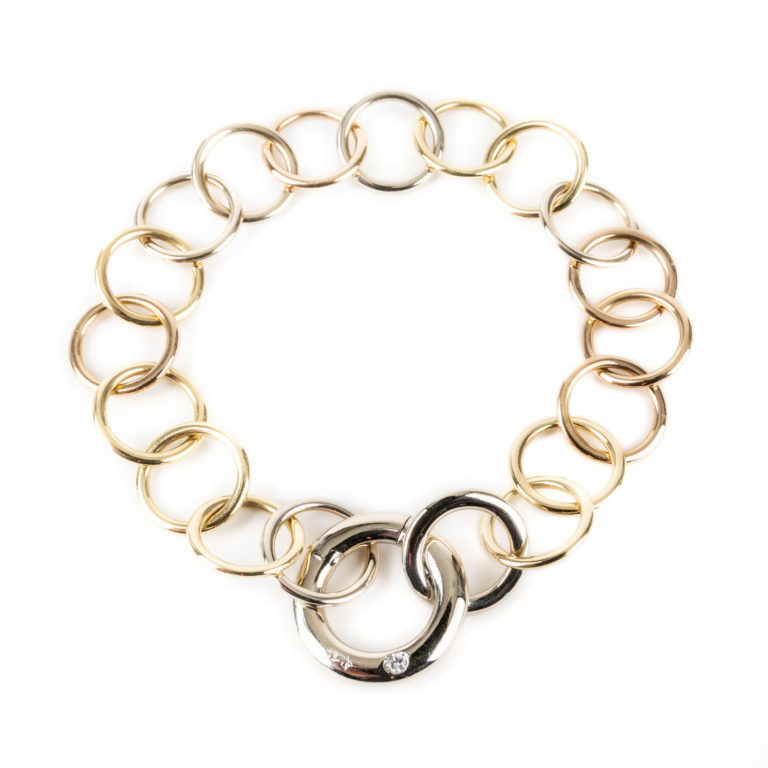 Pomellato - Lucciole tricolor bracelet with a diamond