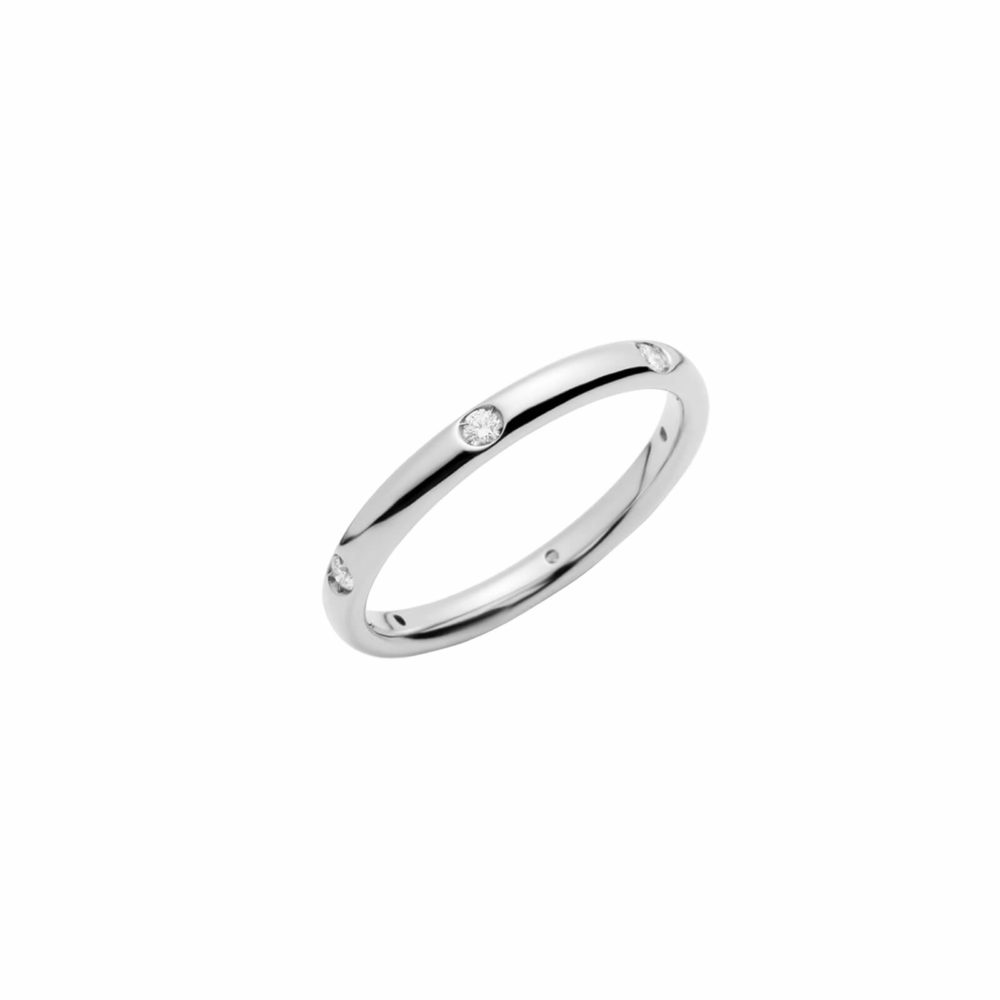 Lucciole bague en or blanc sertie de 6 diamants