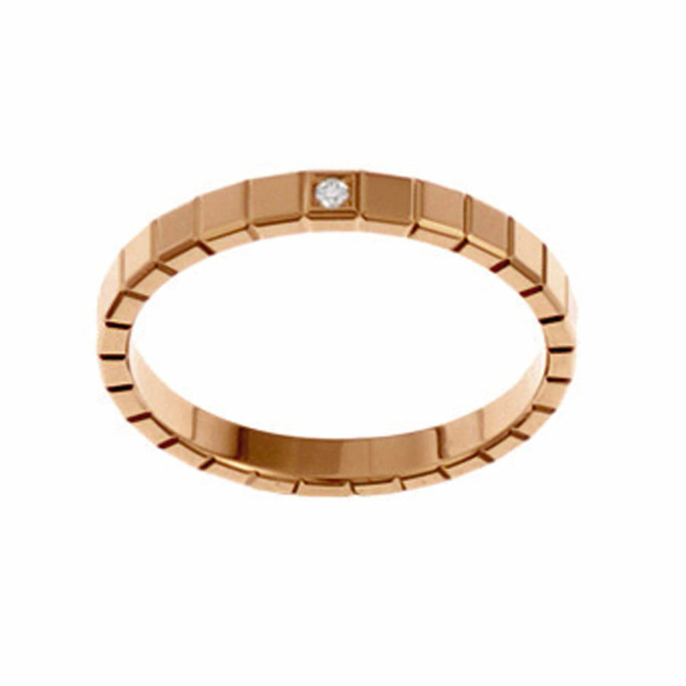 Ice Cube bague en or rose 750 avec un diamant