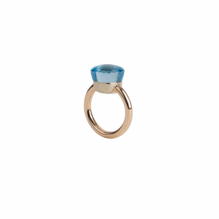 Pomellato - Nudo bague en or rose 750 avec topaze bleue