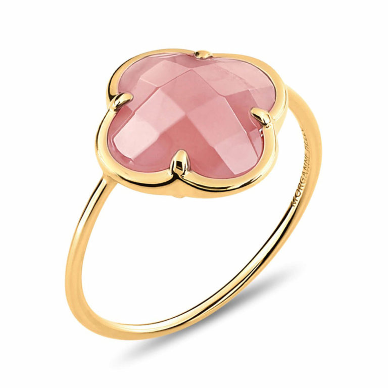 Morganne Bello - Victoria yellow gold ring set with a guava quartz