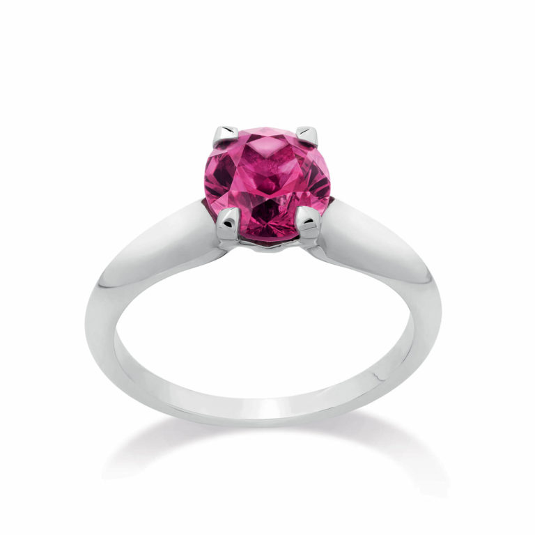 Lionel Meylan Créations - White gold ring set with a rhodolite garnet
