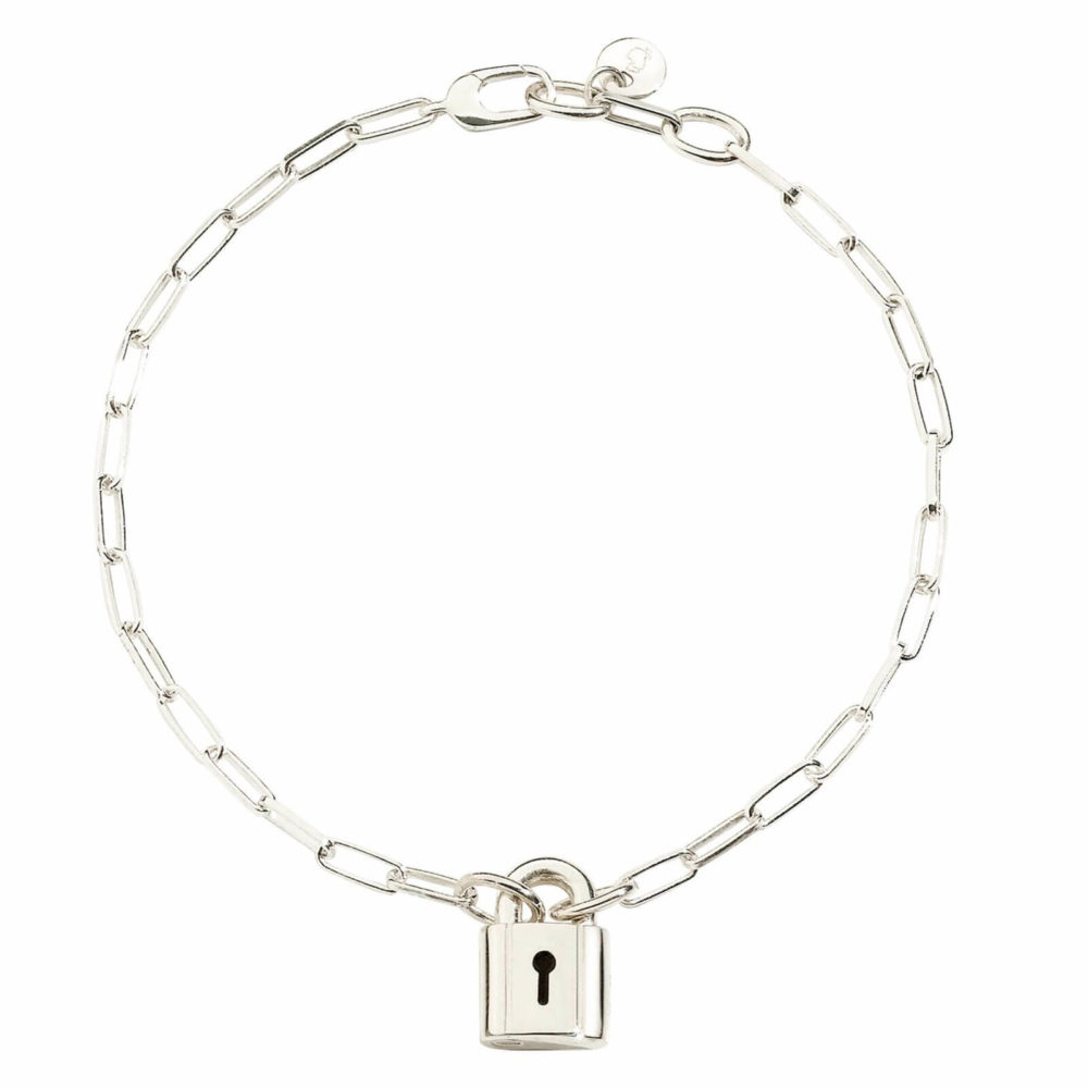 Lock silver bracelet