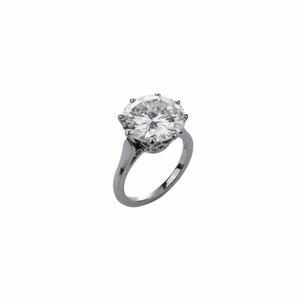 Solitaire vintage en platine, serti 8 griffes de 1 diamants