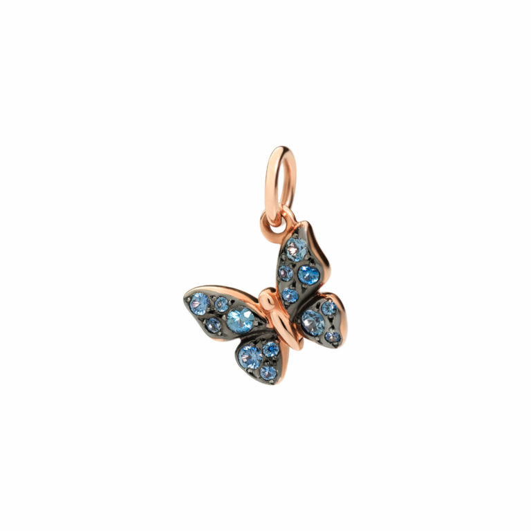 Dodo - Rose gold Butterfly Pendant with Sapphires