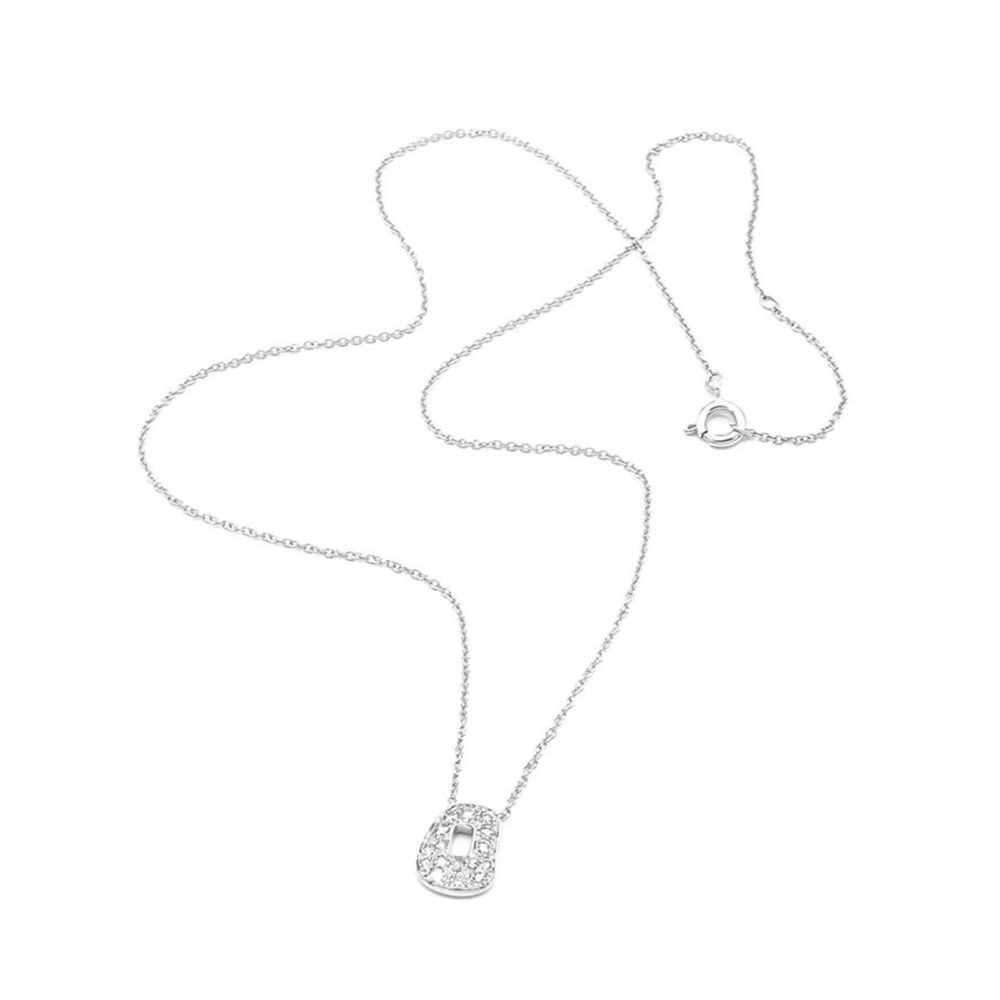 Puzzle mini collier en or blanc 750 serti de diamants