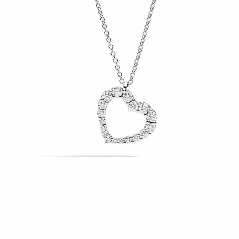 Recarlo - Anniversary heart shaped white gold necklace
