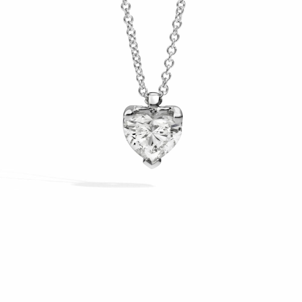 Anniversary Love white gold Solitaire necklace