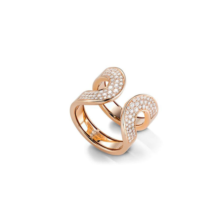 Mattioli - Aruba, bague en or rose 750 sertie de diamants