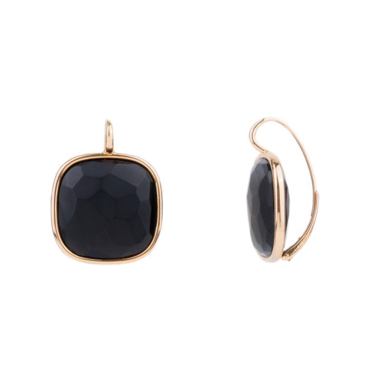 Pomellato - Pomellato, une paire de boucles d’oreilles en or rose avec pierre jais