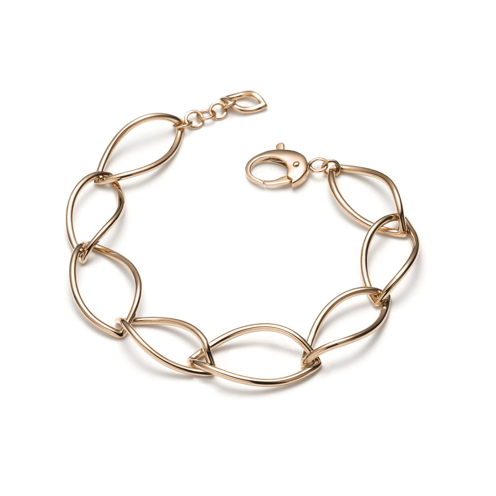 Navettes, bracelet en or rose 750