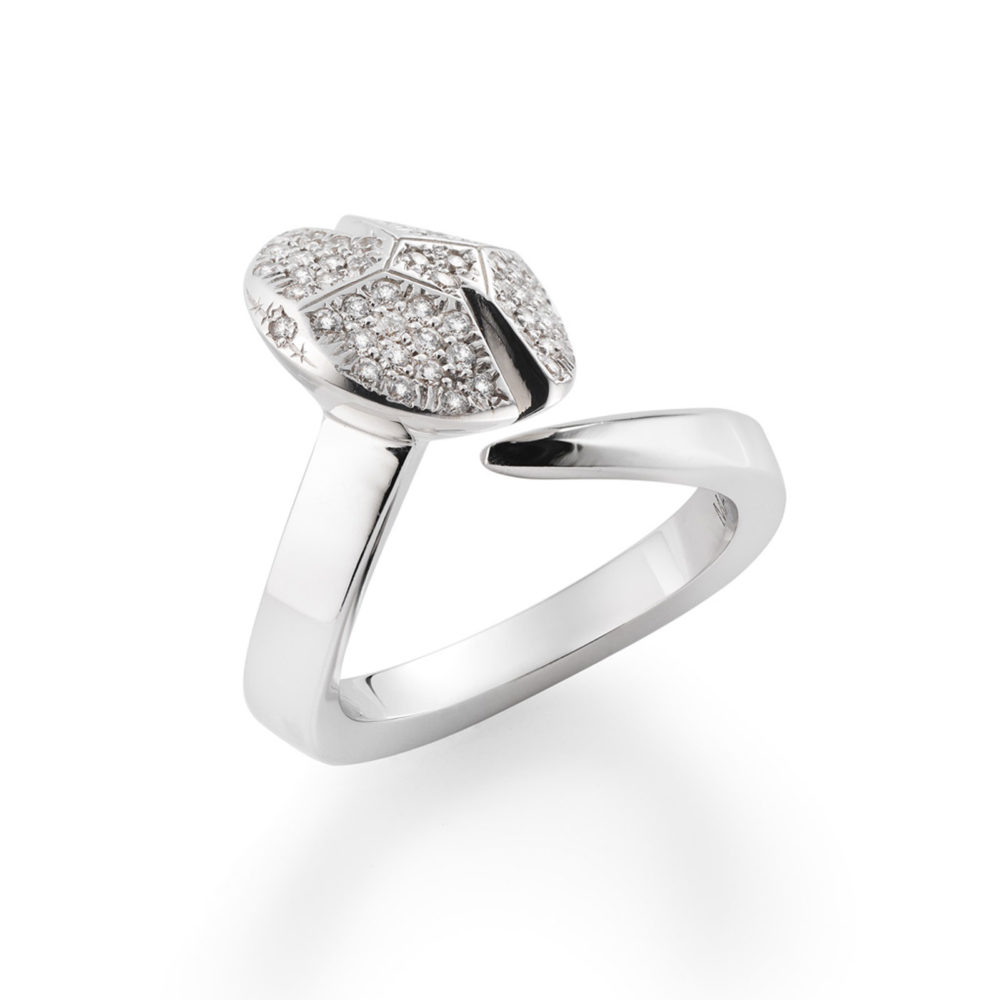 Chiodo bague en or blanc 750 sertie de diamants