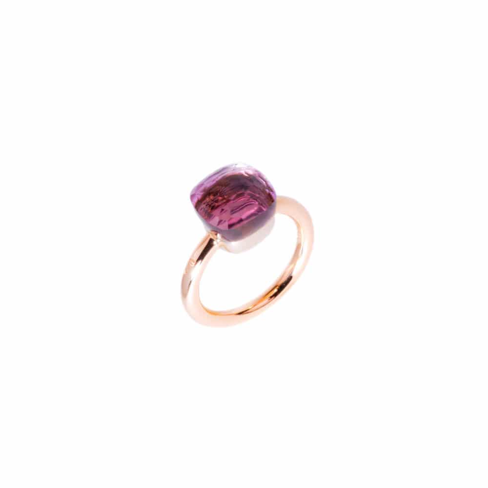 Nudo classic bague en or rose 750, sertie d’une améthyste rose de France