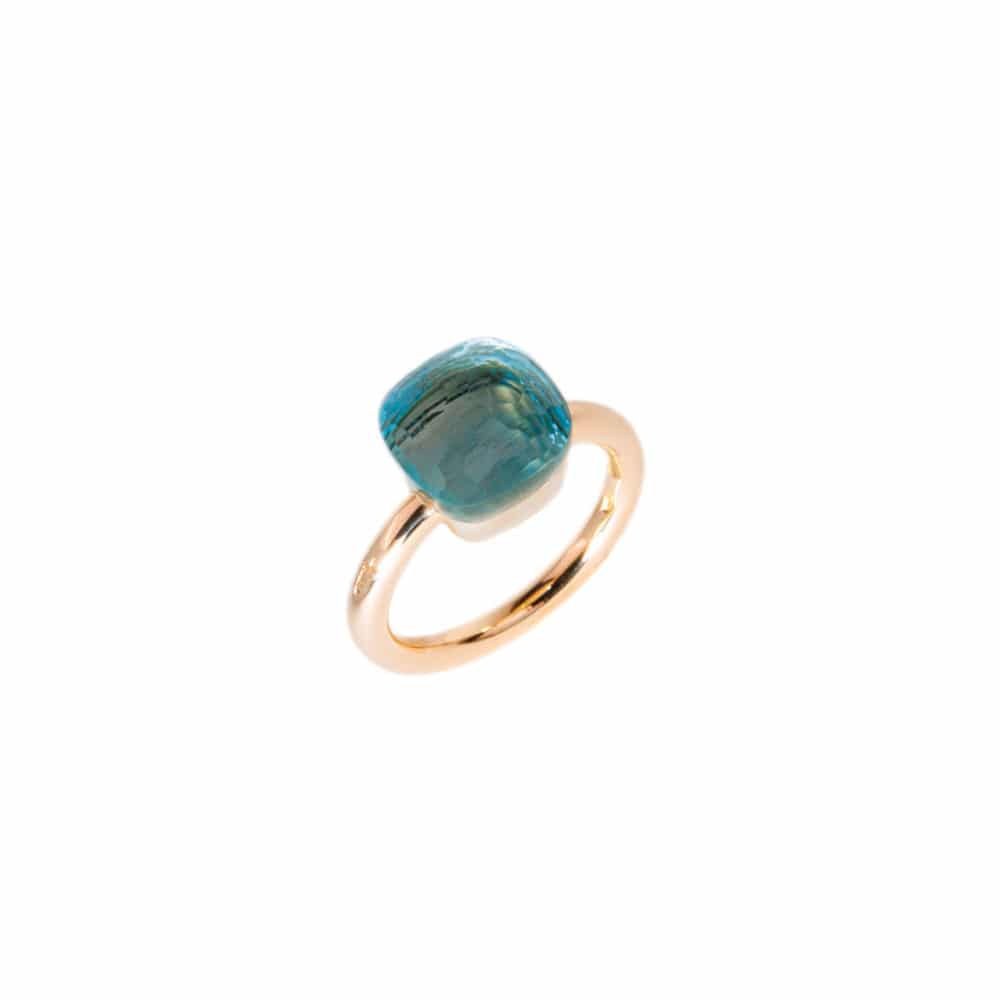 Nudo Classic bague en or rose 750 sertie d’une topaze sky blue