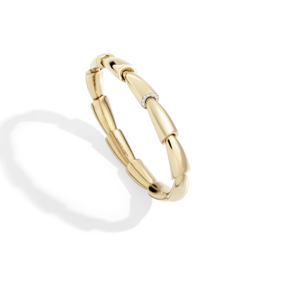 Calla Media, bracelet en or rose et titane serti de 9 diamants