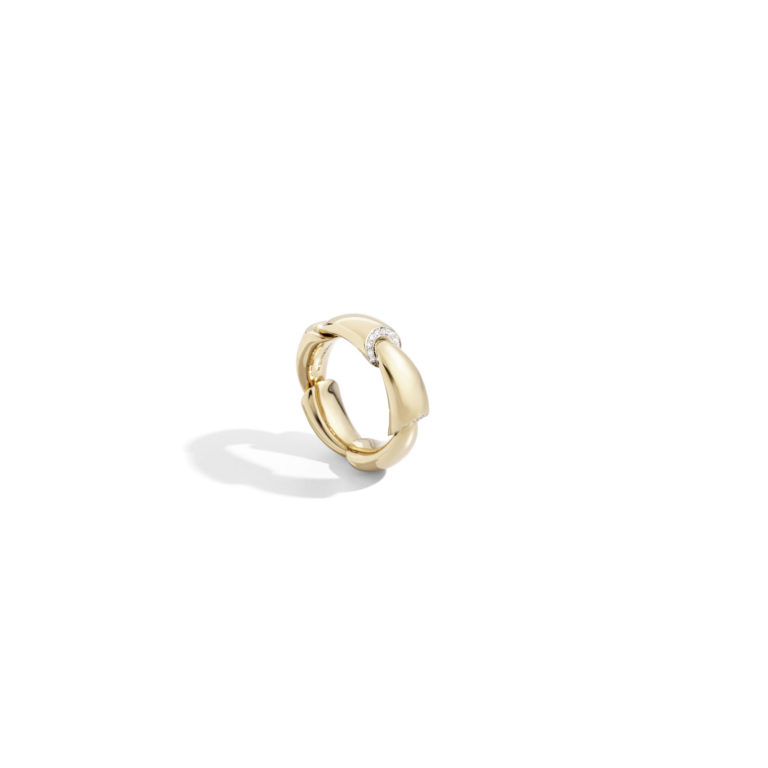 Vhernier - Calla Media, pink and titanium ring set with 27 diamonds